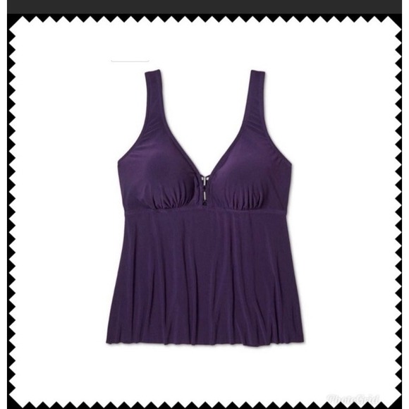 Aqua green swimwear tankini top over the shoulder Purple 20W - Picture 1 of 2